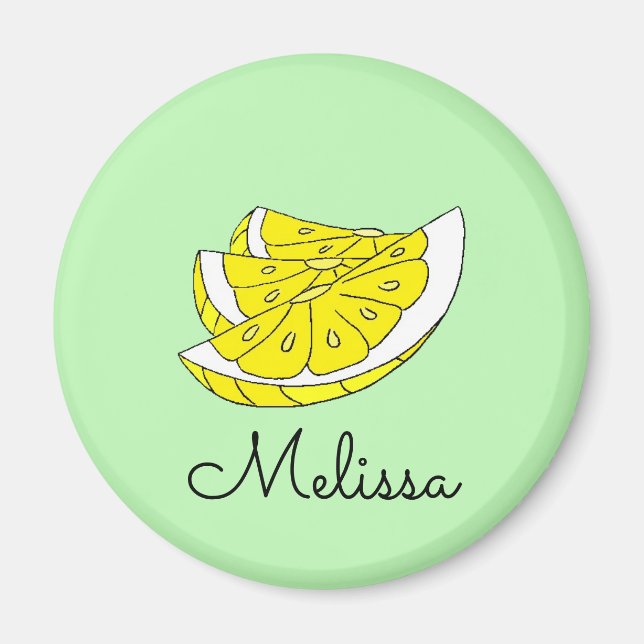 Magnet with fun lemon slice design (Front)