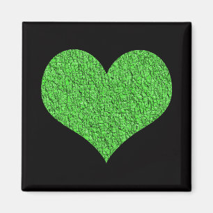 Magnet with green texture heart