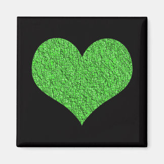 Magnet with green texture heart