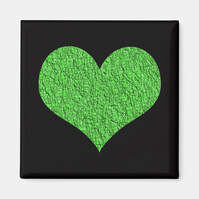 Magnet with green texture heart (Front)