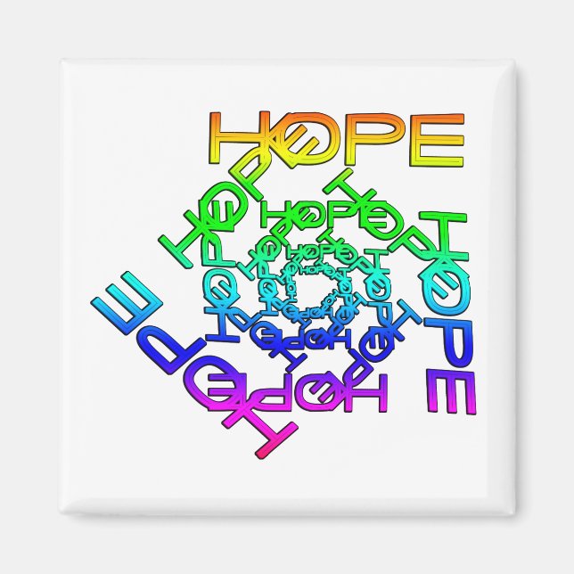 Magnet With Hope Written in Multicolor (Front)