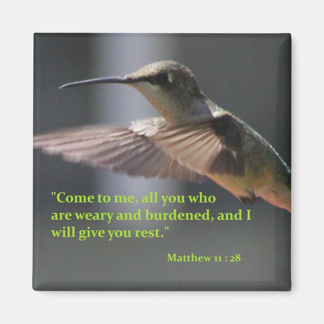 magnet with hummingbird - give you rest (Front)