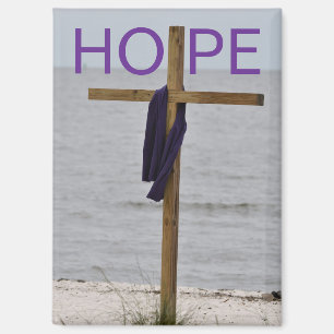Magnet with picture of Cross on the beach