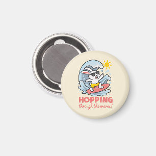 Magnet with surfer bunny kawaii design