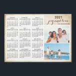 Magnetic 2021 Calendar Custom Photo<br><div class="desc">This magnetic photo calendar for the 2021 year is easy to personalise with your family name and pictures. Use the template to customise it with ease. The vintage background and brown text make it stylish. It's a practical gift idea or a keepsake for Christmas,  New Year,  or any occasion.</div>
