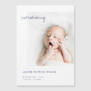 Magnetic Birth Announcement Card with Custom Photo