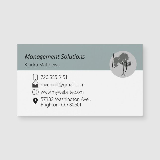 Magnetic Business Card add logo (Front)