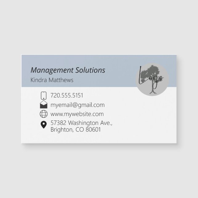 Magnetic Business Card add logo (Front)