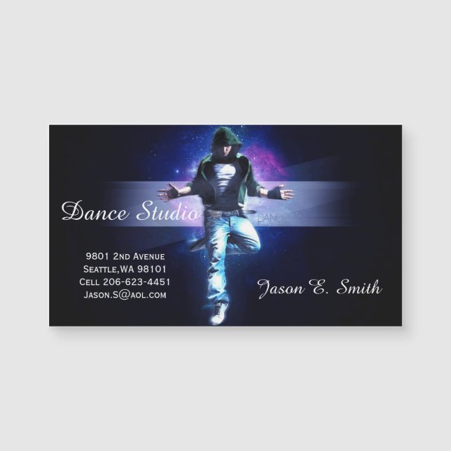 Magnetic Business Card-Dance Studio Sample (Front)