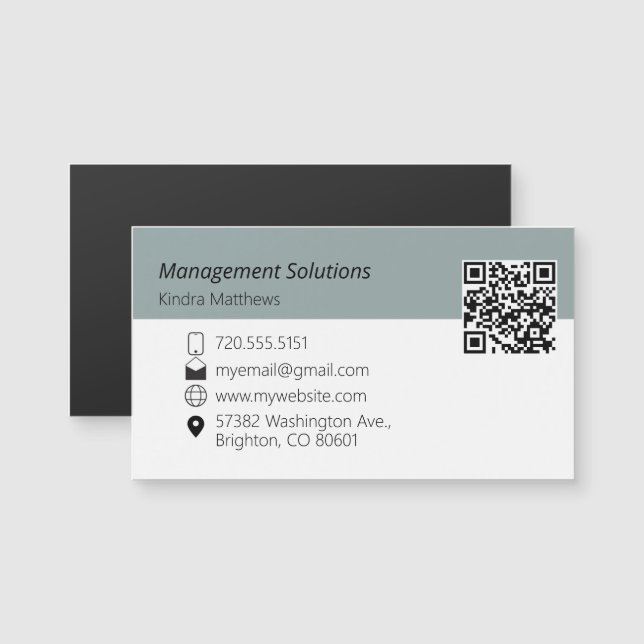 Magnetic Business Card QR code (Front/Back)