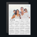 Magnetic Calendar 2024 in Spanish with Photo<br><div class="desc">This simple minimalist style magnetic 2024 calendar in Spanish for USA (Sunday is the first day of the week) is easy to personalise with your family name and custom photo to create a unique present for your loved ones. The white and black design with a colourful photo looks nice and...</div>