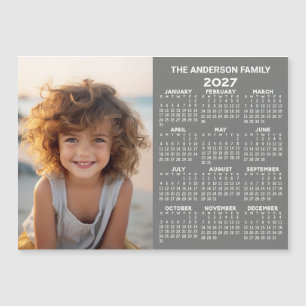 Magnetic Calendar - Photo Full Year View Modern