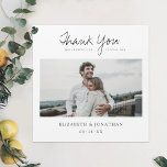 Magnetic Card<br><div class="desc">This simply chic wedding thank you magnet card features words of thanks above your favourite photo and your first names and date below it. We've chosen a warm, modern script for 'Thank You' and added 'for sharing our special day' underneath, with that line separated by the the loop of the...</div>