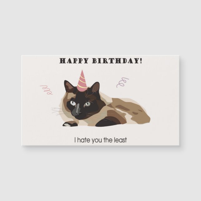 Magnetic card Birthday cat  (Front)