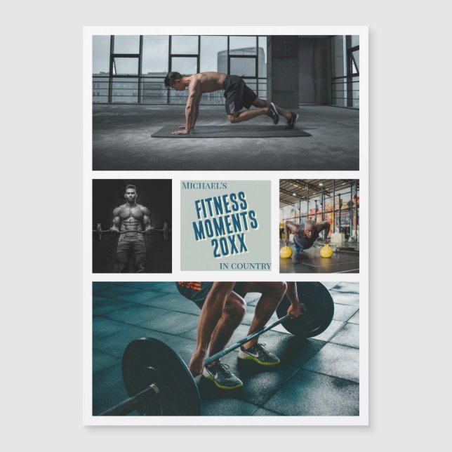 Magnetic card Create your own fitness photo card (Front)