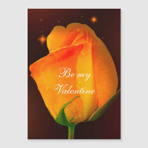 Magnetic Card Yellow Rose Valentine's Day