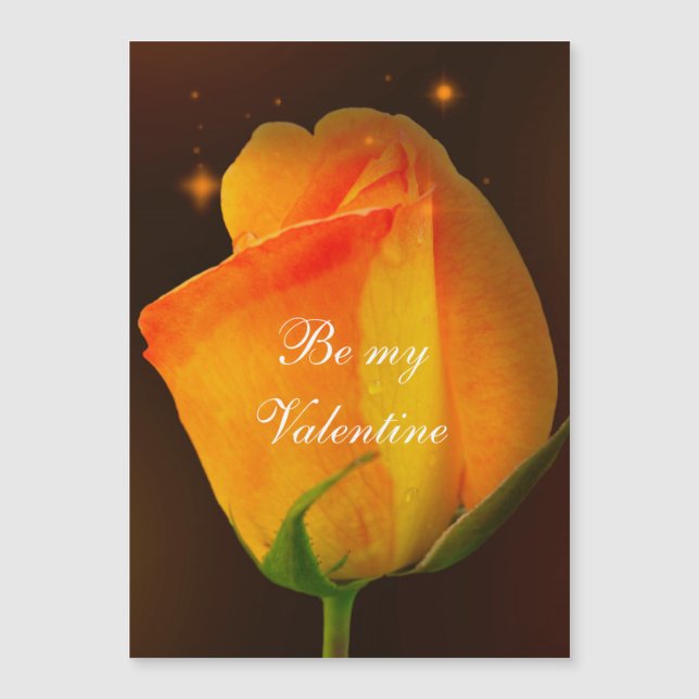 Magnetic Card Yellow Rose Valentine's Day (Front)