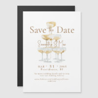 Magnetic Champagne Tower Wedding Save the Date