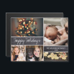 Magnetic Christmas Family Collage Photo Holidays<br><div class="desc">Magnetic Christmas cards is a unique and fun way to make it easy for family to display your holiday cards. Personalise this photo collage with your greeting (Happy Holidays is editable) and photos. modern with a chalkboard blocks.</div>