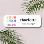 Magnetic Company Logo Employee Name and Job Title Name Tag<br><div class="desc">Looking for branded name tags for your employees? Check out this 
Magnetic Company Logo Employee Name and Job Title Name Tag. You can add your logo and details very easily or customise fonts and colours even further by using the design tool. Happy branding!</div>