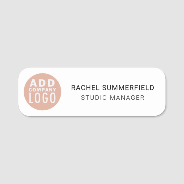 Magnetic Company Logo Employee  Name Tag (Front)
