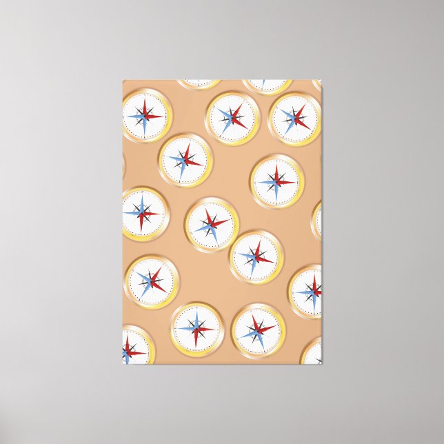 Magnetic Compass pattern Canvas Print (Front)