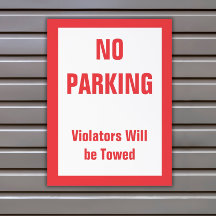 Magnetic Custom Parking Sign - No Parking 