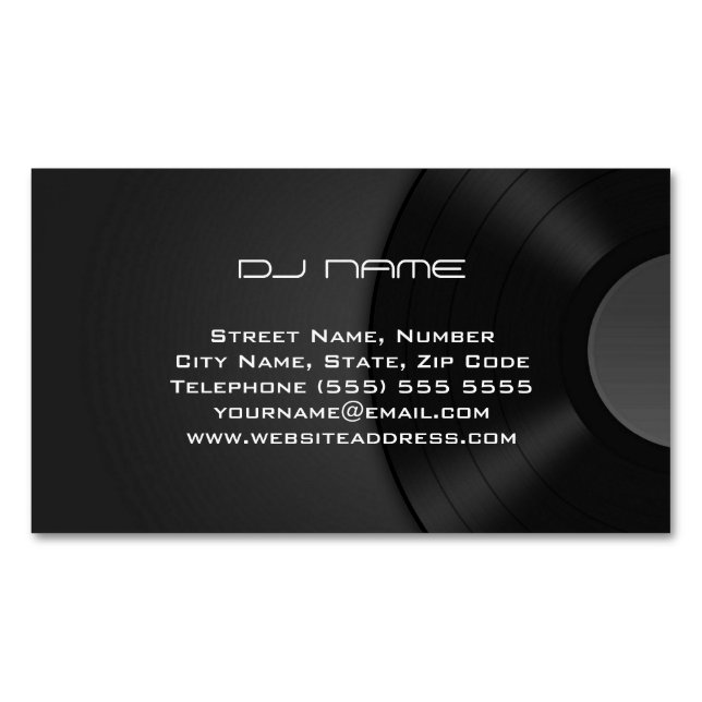 Magnetic DJ Business Card (Front)
