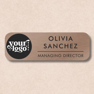 Magnetic Faux Bronze Metallic Employee Name Tag
