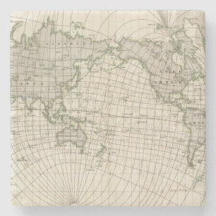 Magnetic Map of the World Stone Coaster