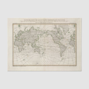 Magnetic Map of the World Tissue Paper