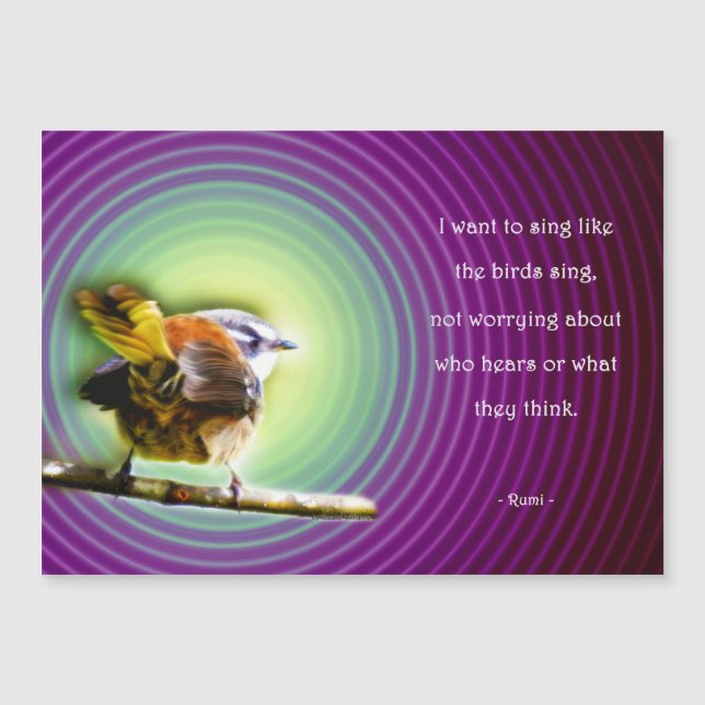 Magnetic map with Rumi - Sing like the birds (Front)
