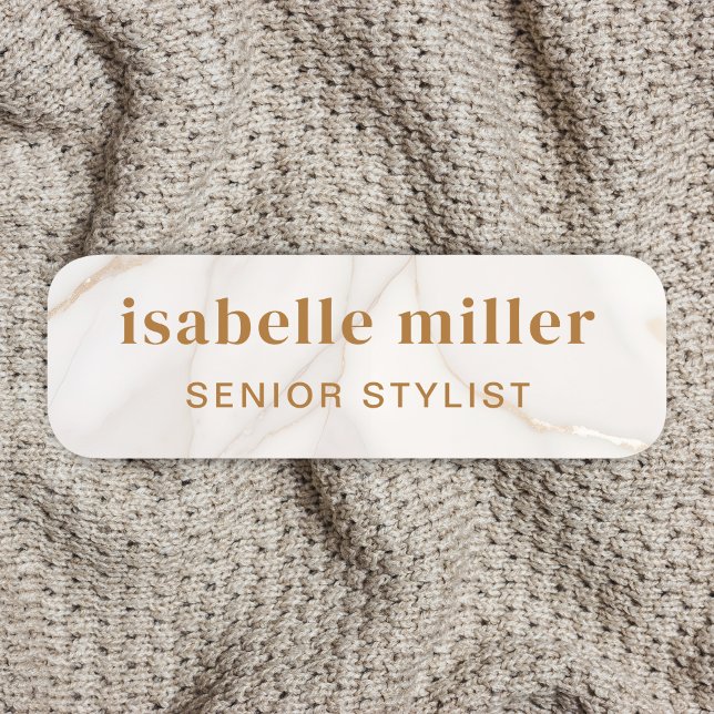 Magnetic Marble Gold Employee Name Tag (Magnetic Marble Gold Employee Name Tag)