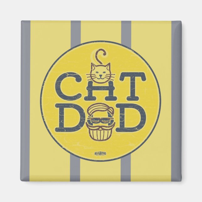 Magnetic Message "Cat Dad" Magnet (Front)