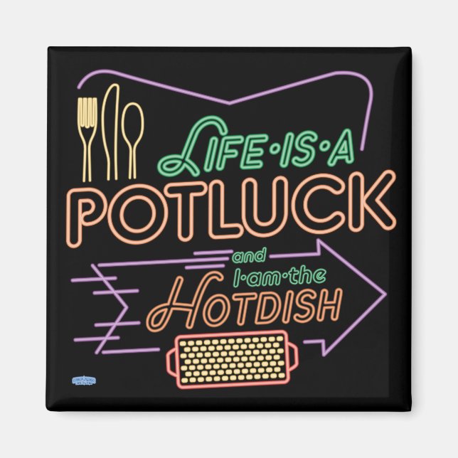 Magnetic Messages "Potluck Hotdish" Magnet (Front)