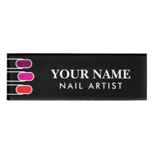 Magnetic name tag for nail artist in beauty salon