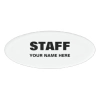 Magnetic name tags for crew and staff members