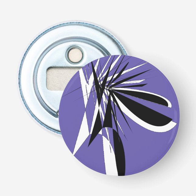 Magnetic Purple Bottle Opener with Graphic Design  (Front)