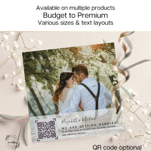 MAGNETIC RSVP QR Code PHOTO Details Wedding Card