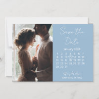 Magnetic Save the Date 31 Days Calendar Light Blue
