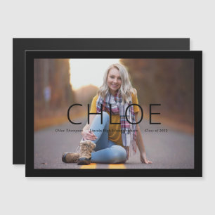 Magnetic Stylish Black Graduation Announcement
