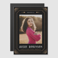 Magnetic Tarot Graduation Photo Announcement Card