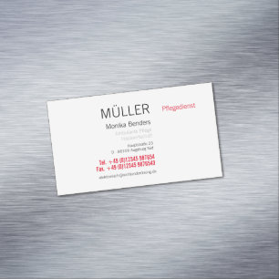 Magnetische Visitenkarten für den Pflegedienst Magnetic Business Card