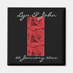 Magnets - elegant black and red roses
