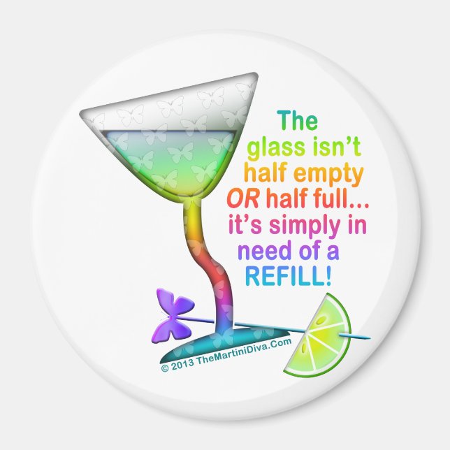 MAGNETS - GLASS HALF FULL (Front)