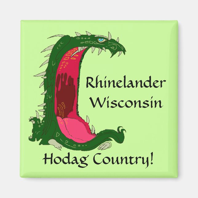Magnets souvenir Rhinelander Hodag Hodags WI wisc (Front)