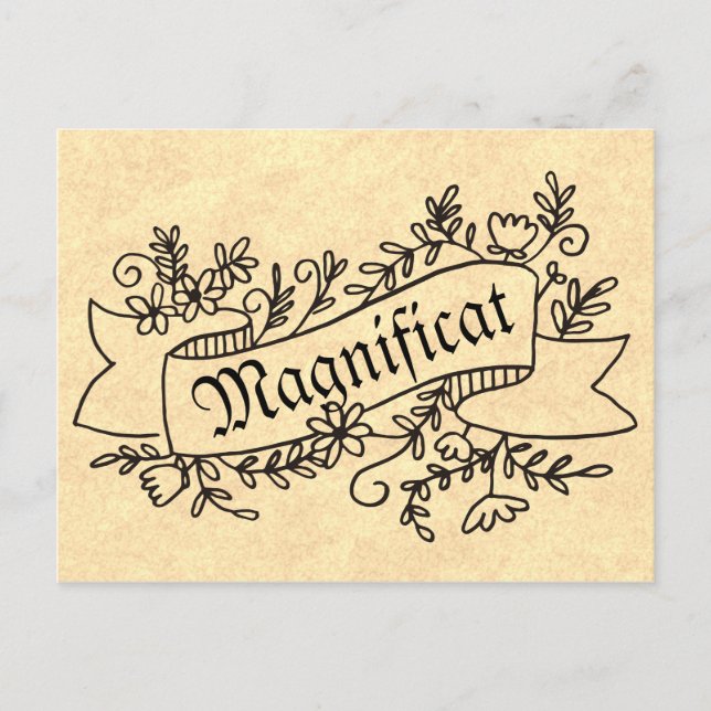 Magnificat Virgin Mary Hymn of Praise Postcard (Front)