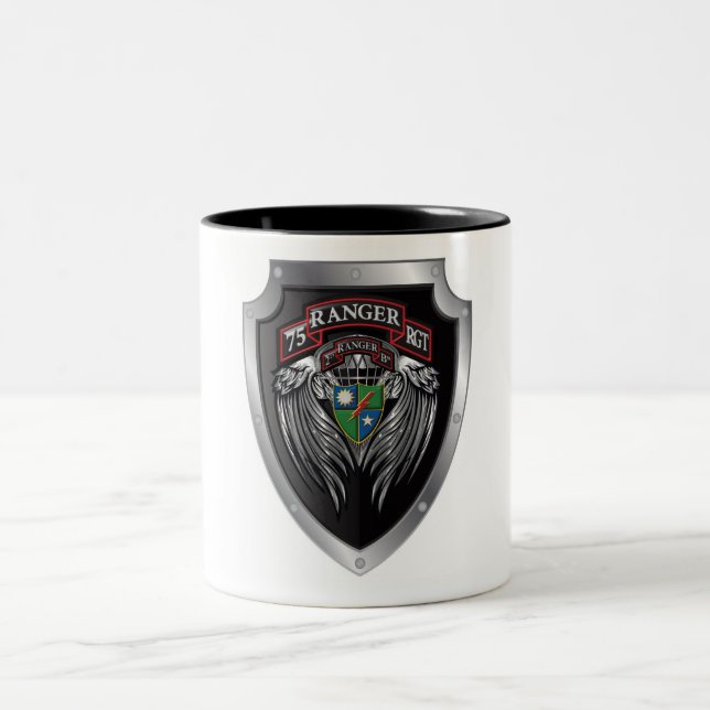 Magnificent 2nd Bat 75th Ranger Regimental Scroll Two-Tone Coffee Mug (Center)