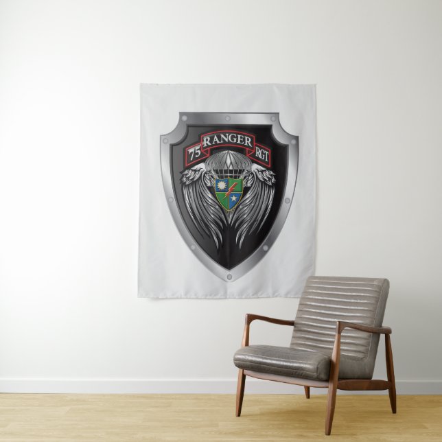 Magnificent 75th Ranger Regimental Scroll Tapestry (In Situ)