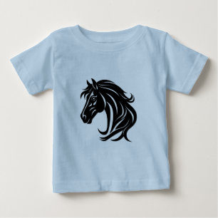 Magnificent Black Horse Head Baby T-Shirt